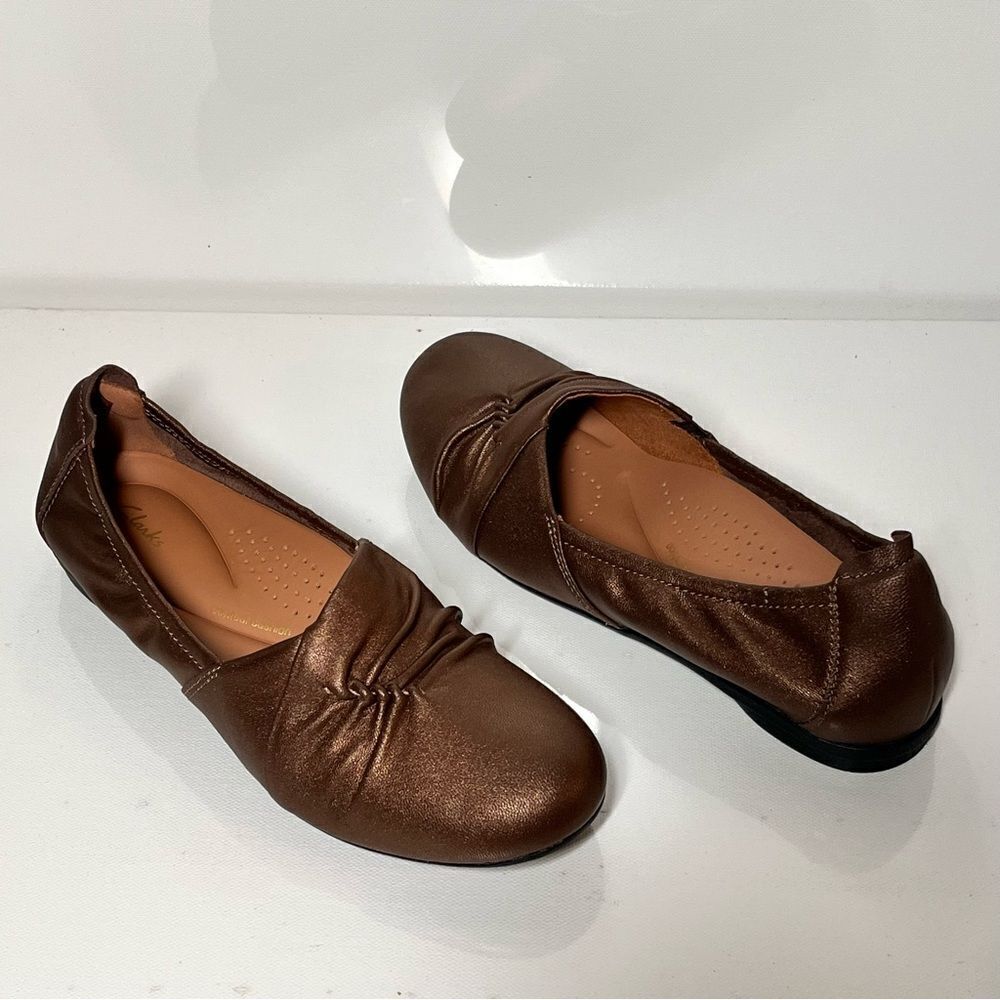 Clarks Rena Way Leather Flats - Picture 5 of 7